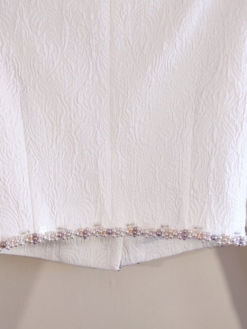 Seooocookie Maria Handmade Pearl Jacket Size Small Crop Cream Feminine K-Fashion - Picture 8 of 11